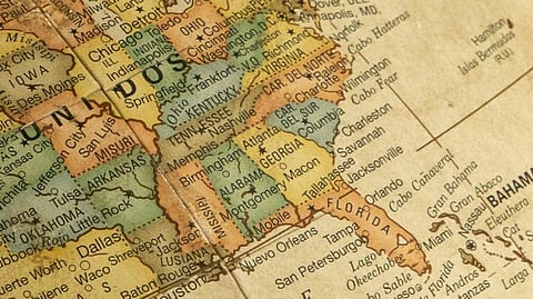 South-east USA map