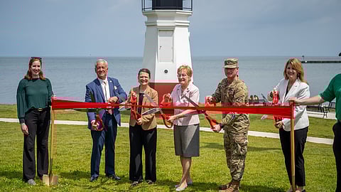 The US Army Corps of Engineers, Buffalo District, City of Vermilion, and Erie Metroparks celebrated the completion of construction on multi-year repair of Vermilion Harbor’s West Pier and start of construction on its East Pier, June 18, 2025, Vermilion, Ohio.