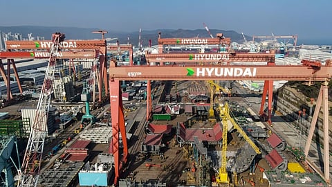 HD Hyundai Heavy Industries' shipyard in Ulsan, South Korea