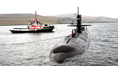 The USS Newport News during its visit to Iceland