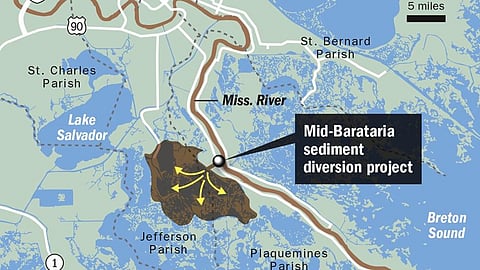 Map of proposed Mid-Barataria sediment diversion project