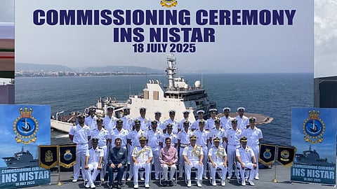 Commissioning ceremony for INS Nistar, the Indian Navy's newest dive support vessel, July 18, 2025