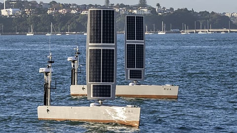 The newly acquired USVs underway