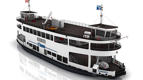Concept render of new electric Ro-Pax ferry for the City of Toronto