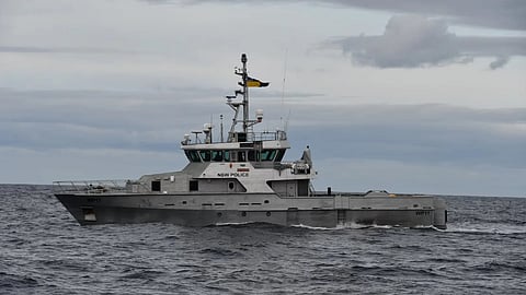 New South Wales Water Police OPV Nemesis patrols the Tasman Sea July 6, 2025 as part of Operation Nasse
