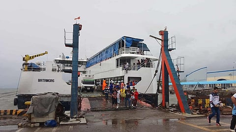 Ferry offloading passengers and vehicles at an unidentified Philippine port, July 18, 2025