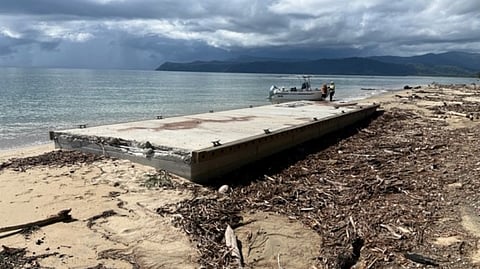 The pontoon found washed up