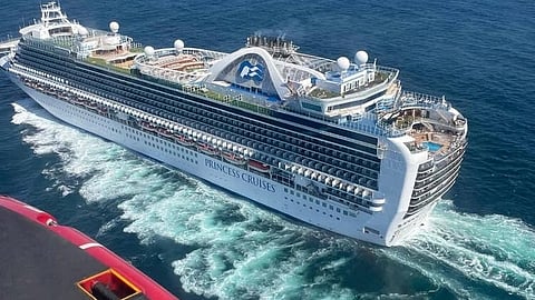 A CH-149 Cormorant helicopter from 19 Wing Comox successfully hoisted a 52-year-old woman in a medical evacuation from Ruby Princess, August 24, 2025