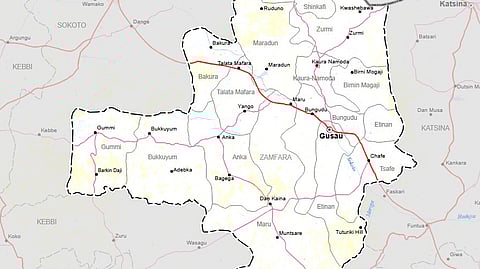 Map of Zamfara state in northwestern Nigeria