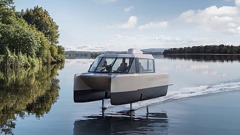 Artist's impression of the catamaran hydrofoil boat