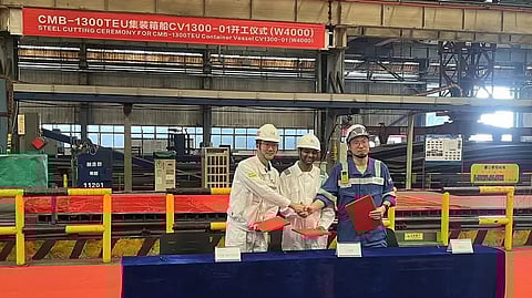 Yara Eyde steel-cutting ceremony at Qingdao Yangfan Shipbuilding in China