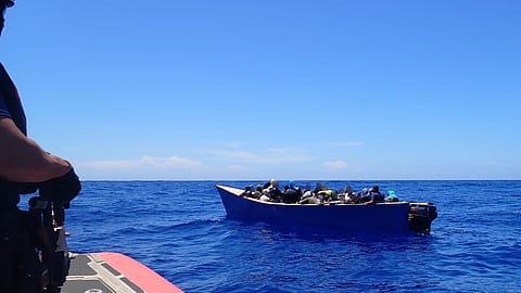 Vessel laden with 66 illegal migrants in Mona Passage waters off Puerto Rico, September 9, 2025