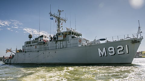 The Belgian Navy Tripartite-class mine countermeasures vessel Lobelia