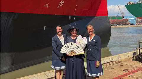 Christening and delivery ceremony of Langh Ship's new feeder vessel Martta, September 12, 2025