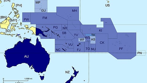 Pacific Island Forum member nations (in blue)