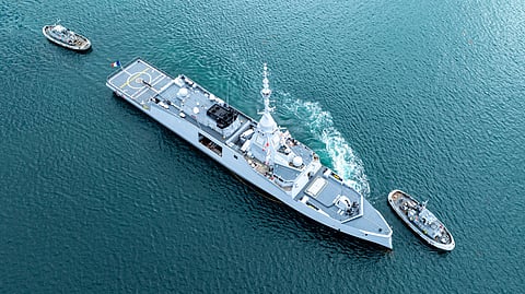 The French Navy FDI frigate Amiral Ronarc'h arriving in Brest, September 19, 2025