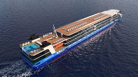 Rendering of a Sozvezdie river/sea cruise ship