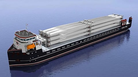 Rendering of a 7,500DWT multi-purpose vessel
