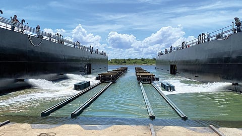 A drydock built by West Gulf Marine