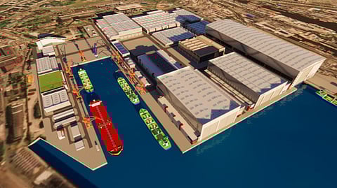 Artist's impression of upgraded facilities at Severnaya Verf's Saint Petersburg shipyard