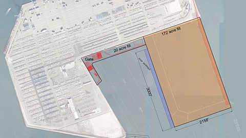 Map showing the Pier 500 project site