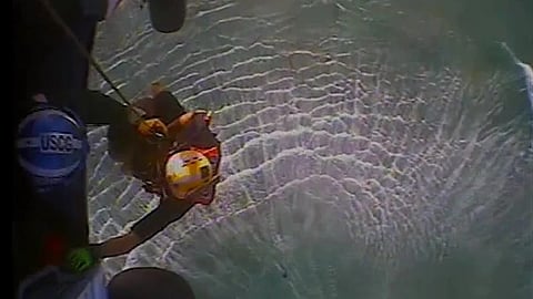 Screengrab of USCG rescue operation in Puerto Rico after illegal migrant boat capsizes