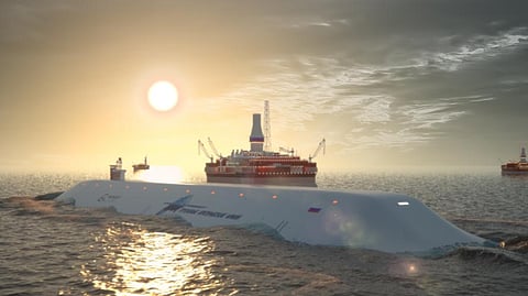 Artist's impression of an LNG carrier submarine
