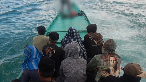 Some of the Indonesian nationals detained by the Australian Border Force for alleged illegal fishing off northern Australia between September 15 and October 7, 2025