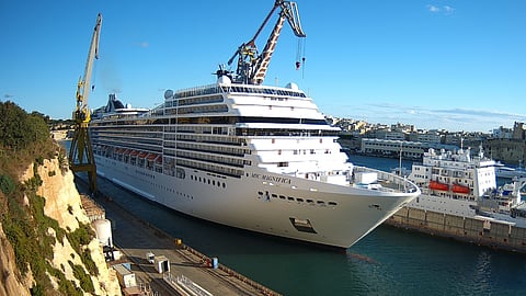 MSC Magnifica entering Palumbo Malta Shipyard