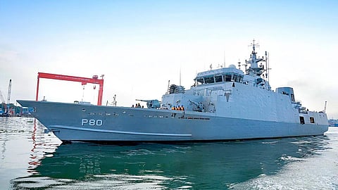 The Indian Navy anti-submarine warfare shallow-water craft INS Mahe