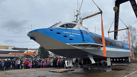 Launch of the hydrofoil ferry General Panfilov