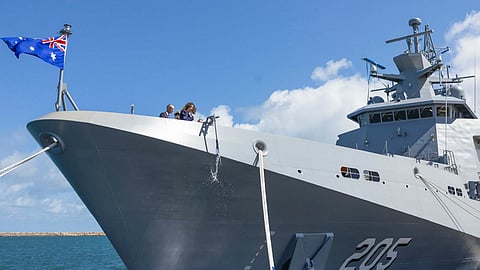 Launch of the Royal Australian Navy Arafura-class offshore patrol vessel HMAS Pilbara, October 31, 2025