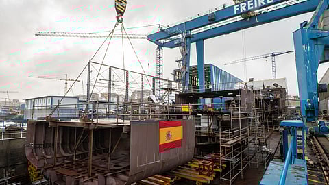 Laying of the keel of a future dive support vessel for the Spanish Navy