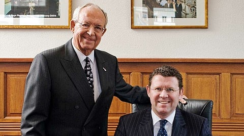 Kotug Founder Ton Kooren with his son Ard-Jan Kooren, who became Commercial Manager of the Kotug Group in 1995