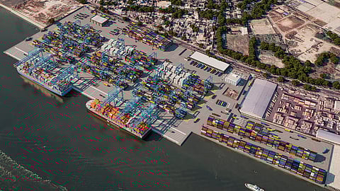Artist's impression of the completed Laldia Container Terminal