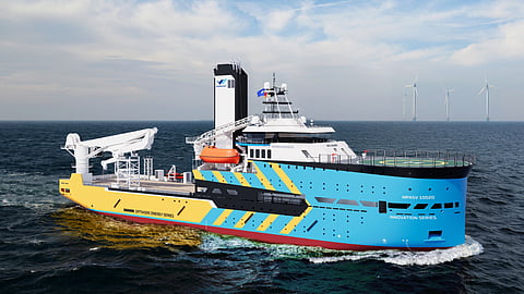 Rendering of the new 120-metre offshore support vessel