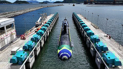 Launching of Brazil's new Scorpene submarine