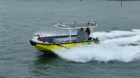 The eight-metre fire and rescue boat Walker Marine Design Aluminium Marine Consultants