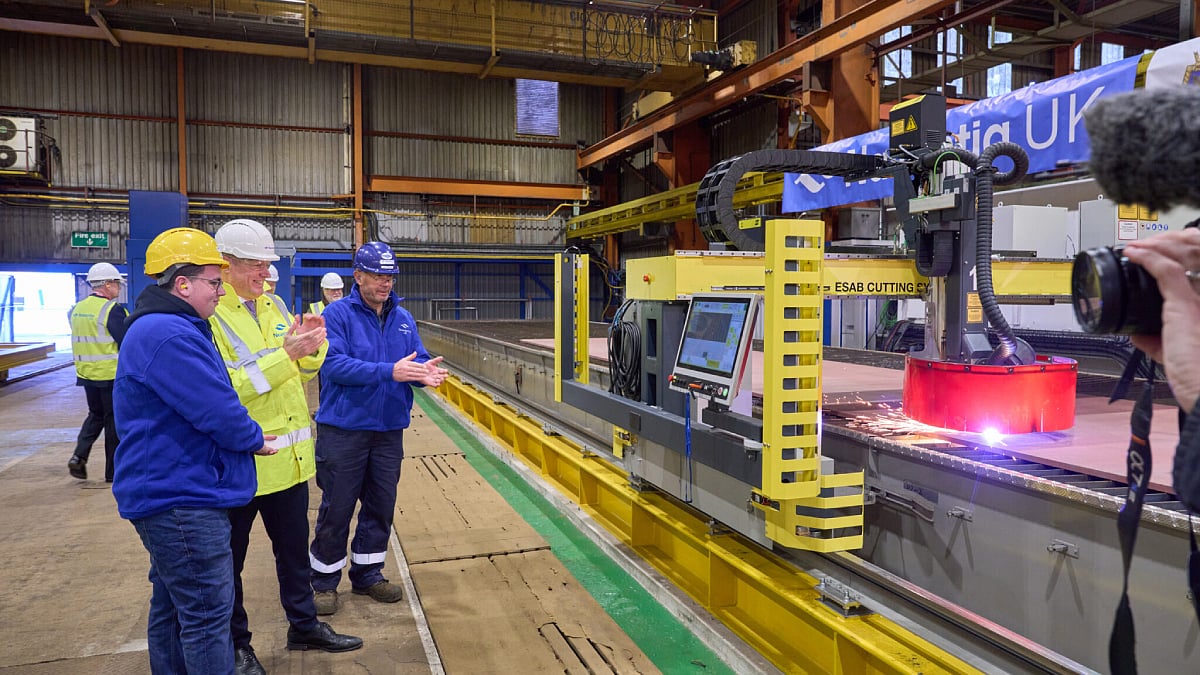 First steel cut for UK Royal Navy's new supply ship