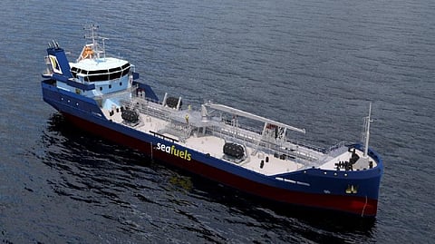 Rendering of Seafuels' replacement bunkering vessel