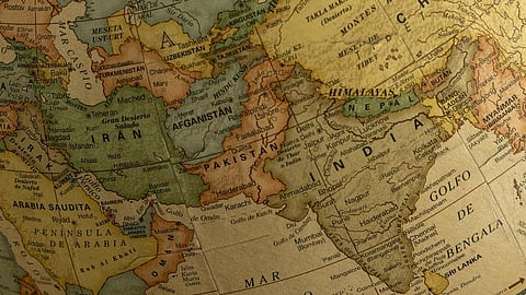 India, sri lanka, middle east, central asia map