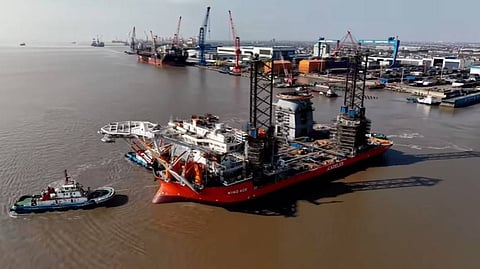 Launch of Cadeler's wind turbine installation vessel Wind Ace