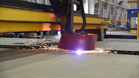 Cutting of the first steel of the US Navy utility landing craft LCU 1713