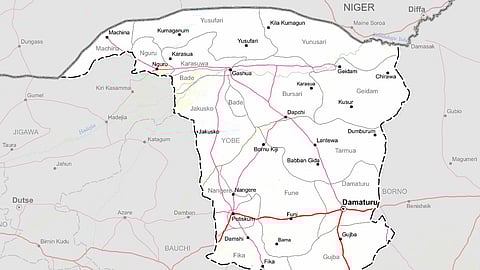 Map of Yobe state, Nigeria