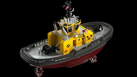 Concept render of Port of Tauranga's new hybrid tug