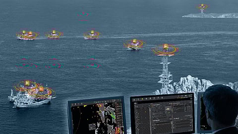 Illustration of SRT Marine Systems' marine surveillance system