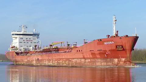The tanker Rhona (later renamed Valiant Roar) in 2020