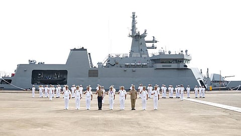 The Philippine Navy offshore patrol vessel BRP Rajah Sulayman at Naval Operating Base Subic following her arrival from South Korea, January 20, 2026