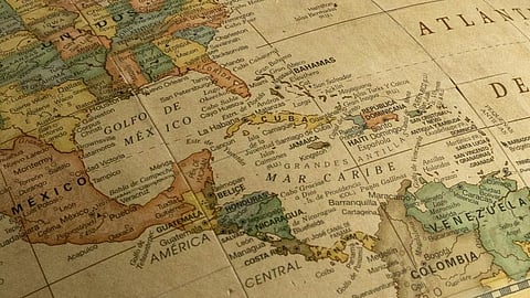 Caribbean Sea map Cuba colombia venezuela gulf of mexico 