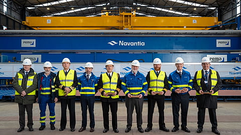 Start of construction of the fleet solid support ships' modules at Navantia's facilities in Cadiz, Spain